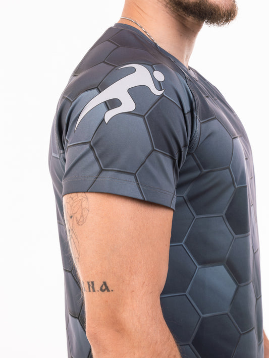 Gray Honeycomb  Short Sleeve T-shirt